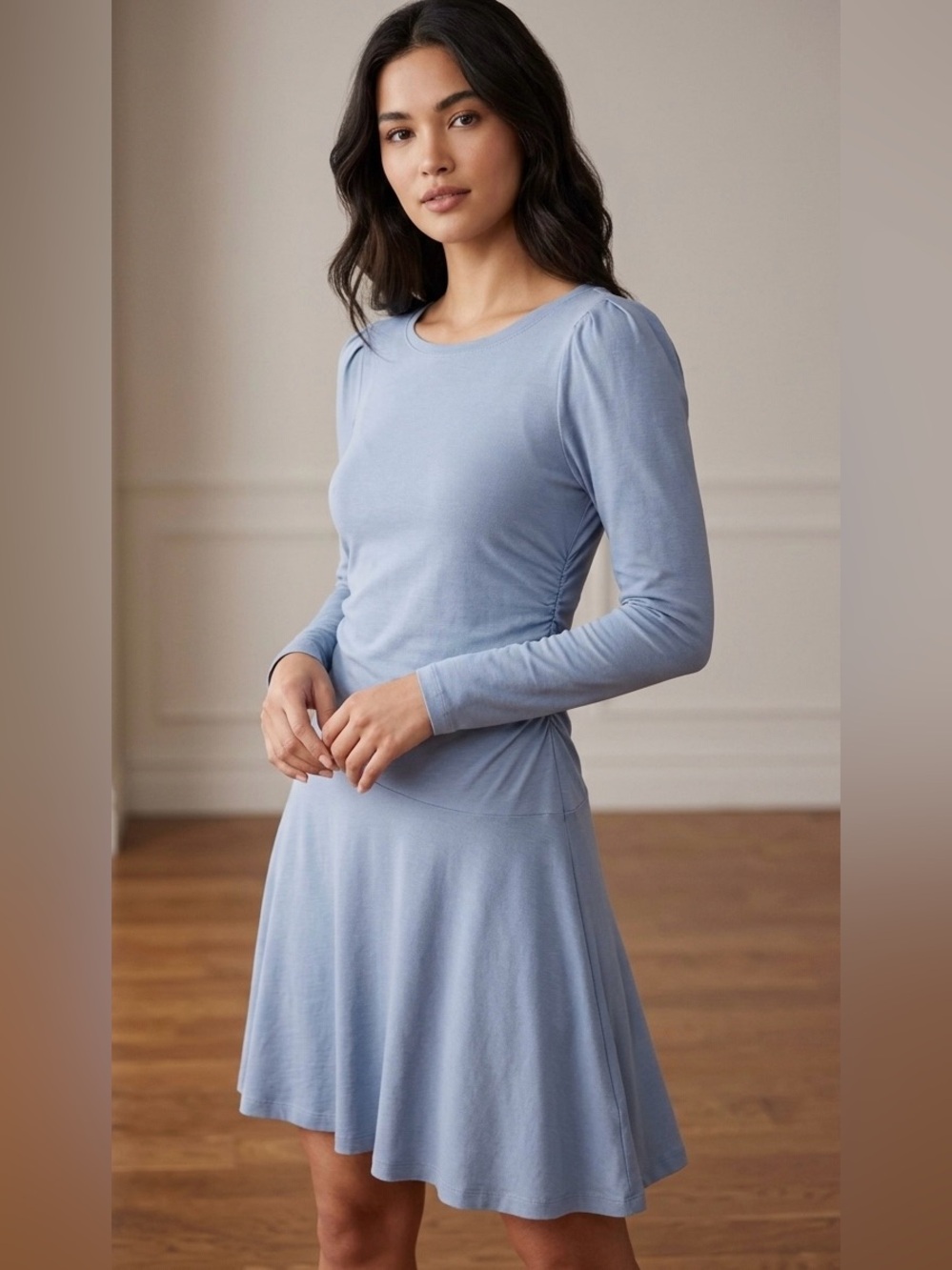 Daily Practice by Anthropologie Ruched Mini Dress Periwinkle XS